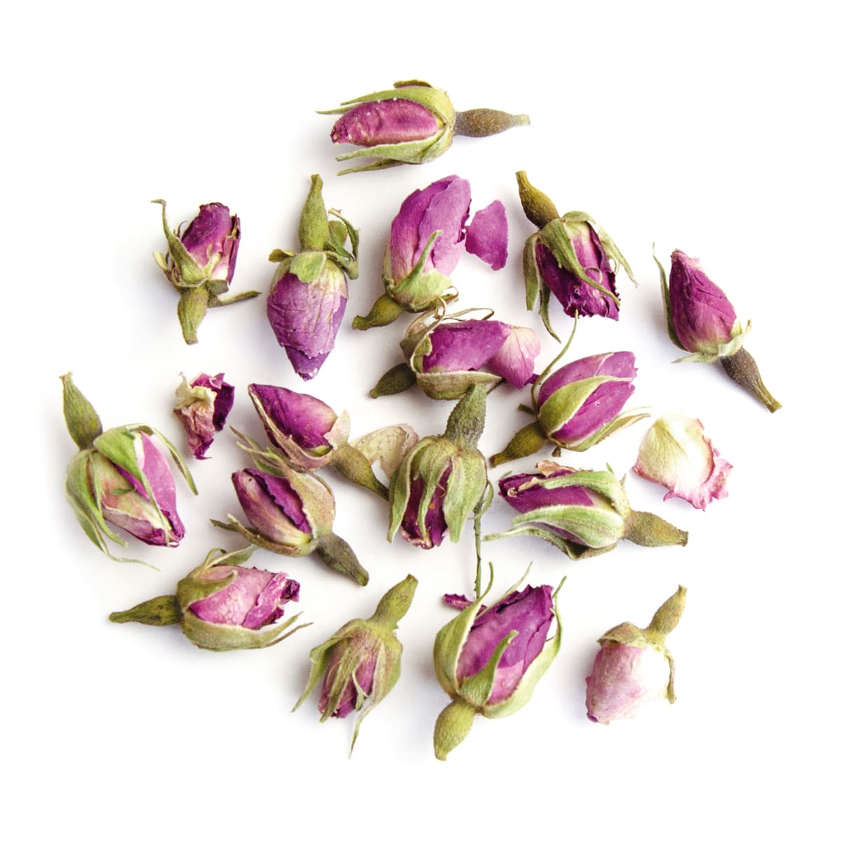 French Rose - Lose violette Rosenblüten im Kreis angeordnet