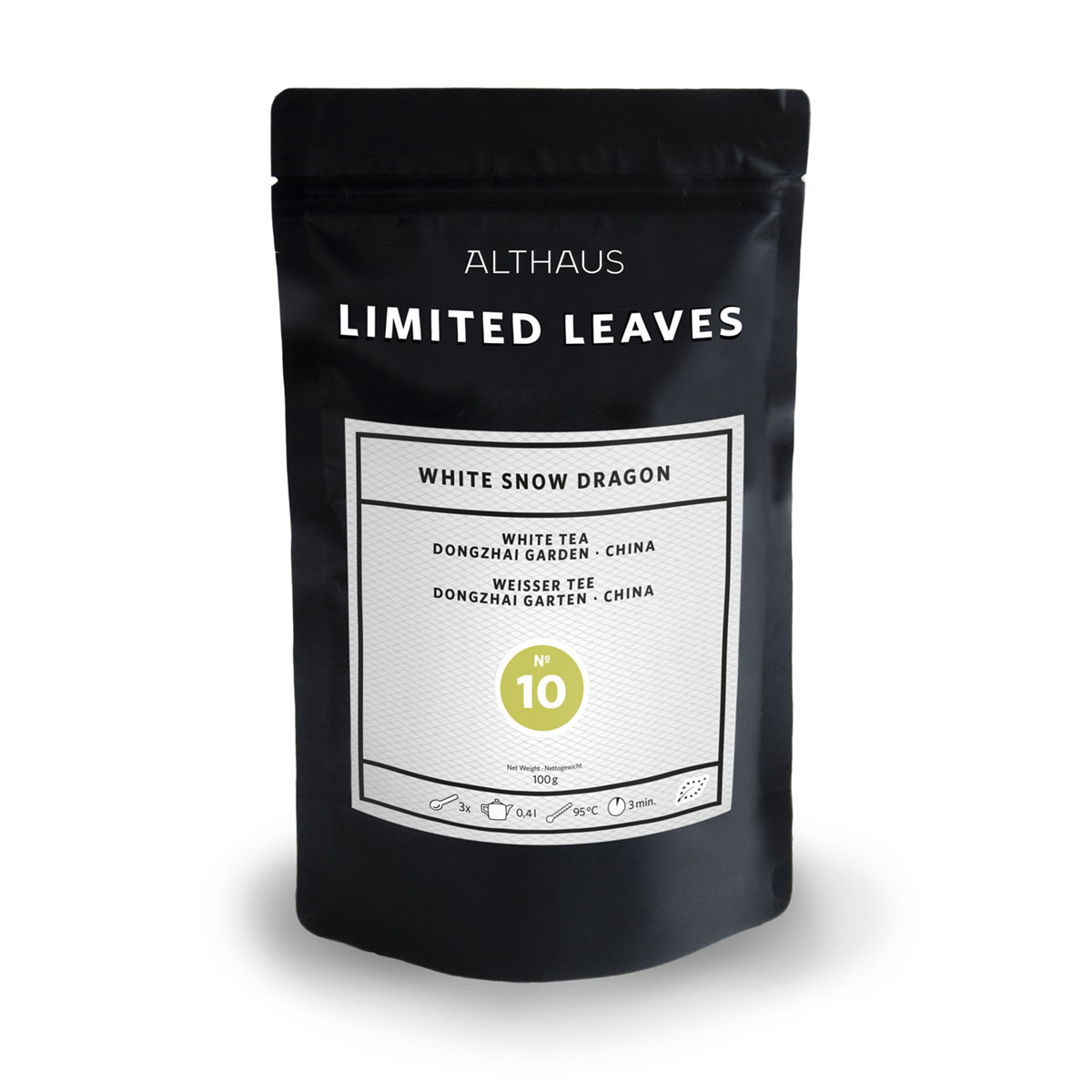 Limited Leaves, White Snow Dragon, Organic White Tea, Packaging